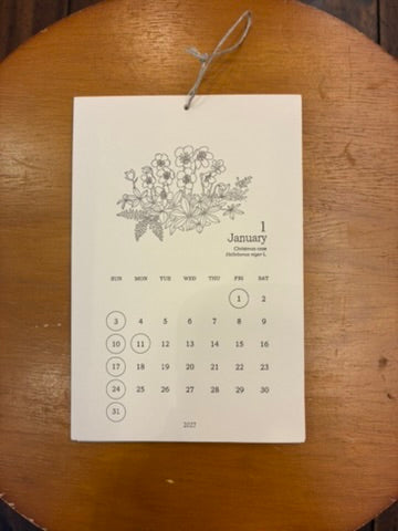 Hutte paper works　2027年レタープレスカレンダー