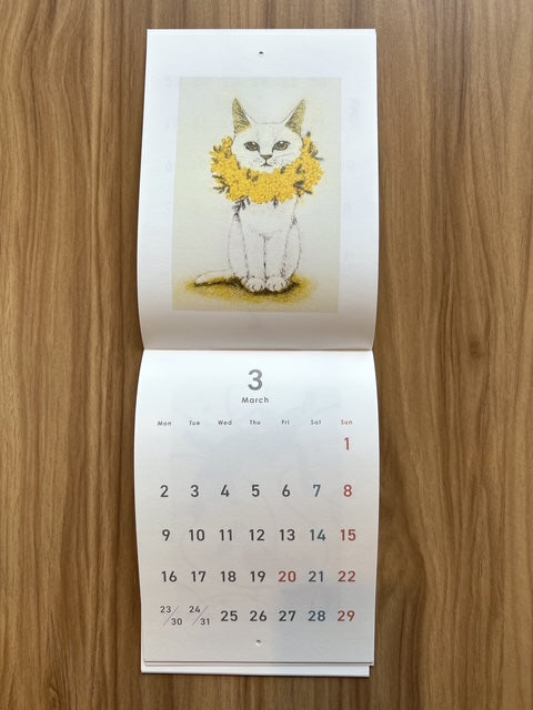 坂本千明　2026カレンダー「ねこのうた」　(吾輩堂オリヂナルカレンダー)